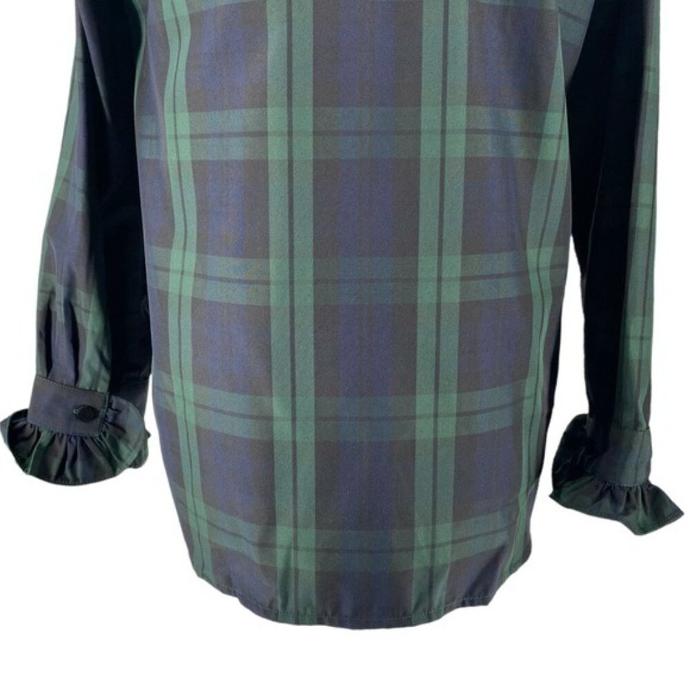 Tuckernuck | NEW Blackwatch Plaid Ruffle Reagan Button Down Size M - Picture 11 of 13